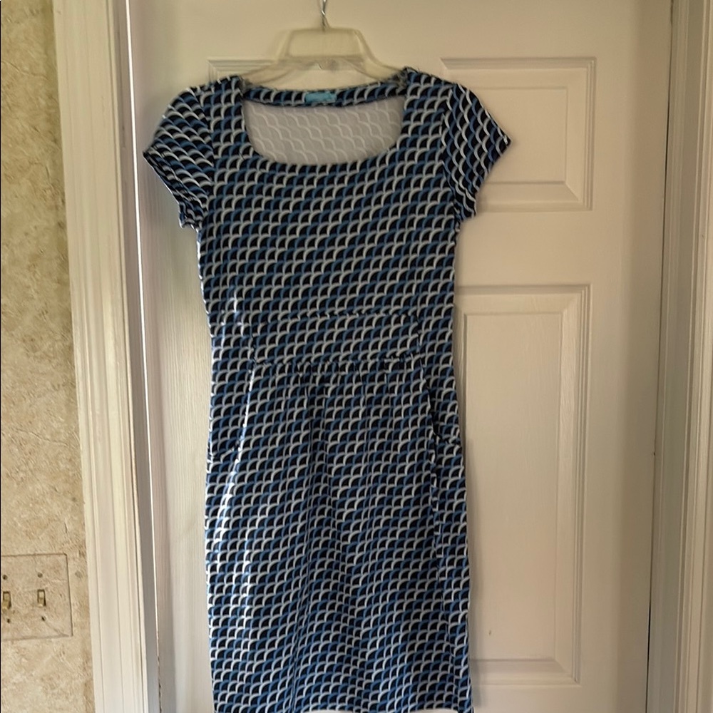 Blue and White Patterned McLaughlin Women's Dress